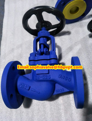 GG25 DIN flange end globe valve