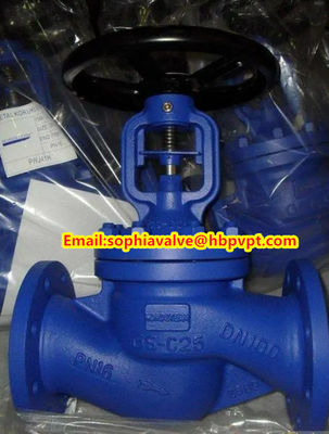 GG25 DIN flange end globe valve