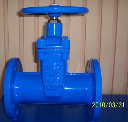 low pressure PN10 DIN resilient seal F5 gate valve