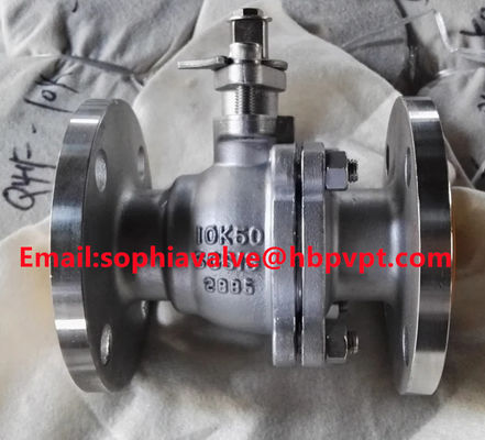 stainless steel SCS13 JIS10K flange end ball valve