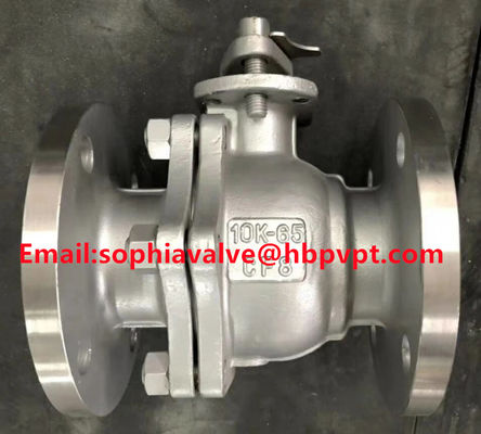 stainless steel SCS13 JIS10K flange end ball valve