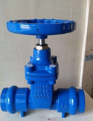 ductile iron GGG50 DN50 PN16 socket gate valve with blue color