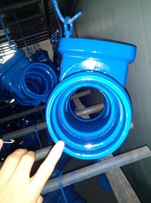 ductile iron GGG50 DN50 PN16 socket gate valve with blue color