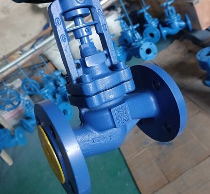 DIN bellows globe valve PN16 body GG25