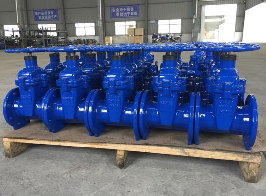 DIN3352 resilient seal F4 cast iron gate valve body material GGG50