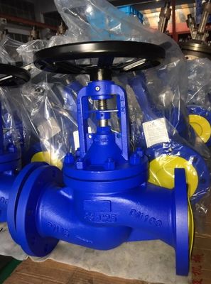 carbon steel GS-C25 PN40 DIN bellows flanged globe valve