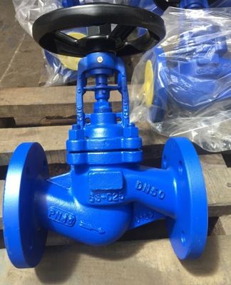 carbon steel GS-C25 PN40 DIN bellows flanged globe valve