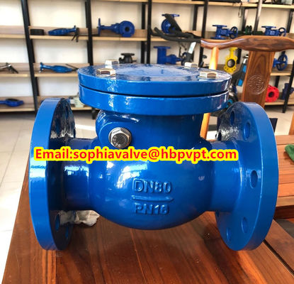 DIN3356 PN16 GGG50 cast iron swing check valve