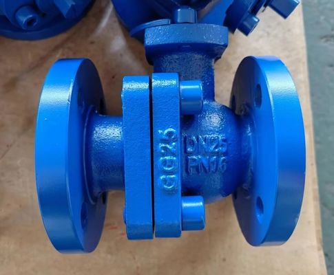 DIN3357 PN16 GG25 floating flanged ball valve