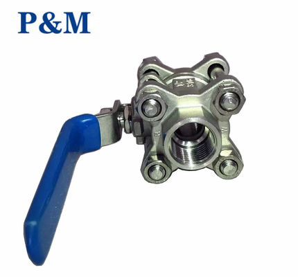 3-pc full port ANSI stainless steel ball valve packed in wooden case