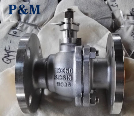 JIS10K stainless steel SCS13 2-PC ball valve
