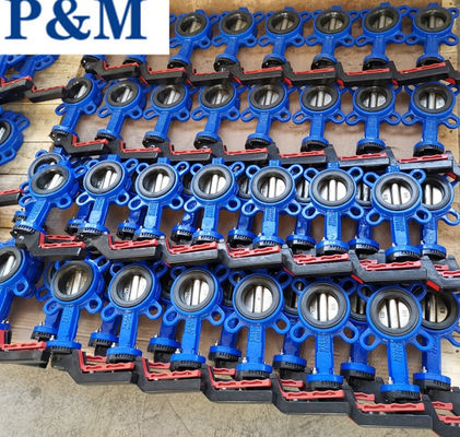 DIN3354 cast iron wafer butterfly valve without pin