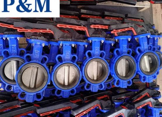 DIN3354 cast iron wafer butterfly valve without pin
