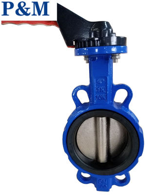 DIN3354 cast iron wafer butterfly valve without pin