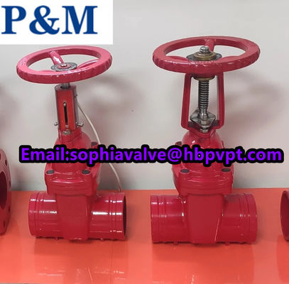 PN16 PN25 grooved end cast iron gate valve