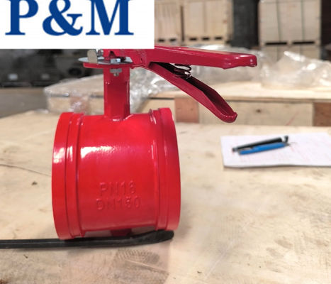 AWWA/ANSI DN100 grooved end butterfly valve