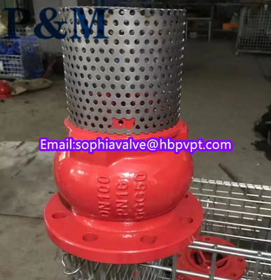 dn100 pn16 GGG50 foot valve stainless steel screen