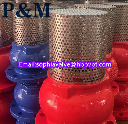 dn100 pn16 GGG50 foot valve stainless steel screen