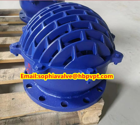 DN200 resilient seal blue flanged foot valve