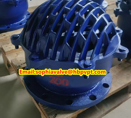 DN200 resilient seal blue flanged foot valve