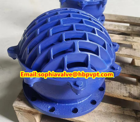 DN200 resilient seal blue flanged foot valve