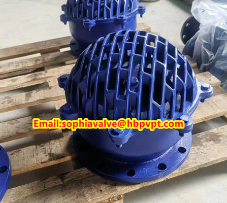 DN200 resilient seal blue flanged foot valve