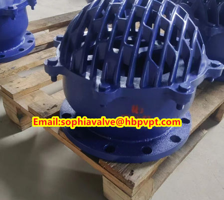 DN200 resilient seal blue flanged foot valve