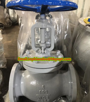 6'' CLASS150 WCB cast steel flanged globe valve with handwheel