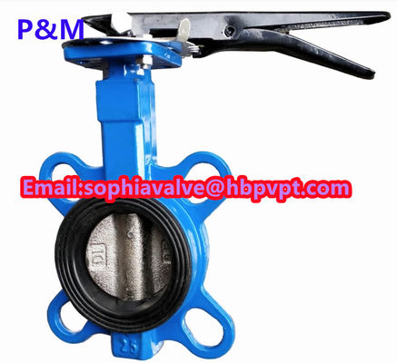 DIN cast iron wafer butterfly valve with pin
