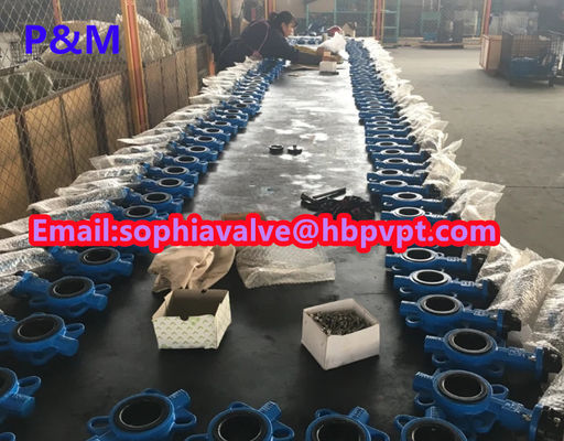 DIN cast iron wafer butterfly valve with pin