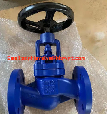 cast iron DIN3356 bellows globe valve with handwheel