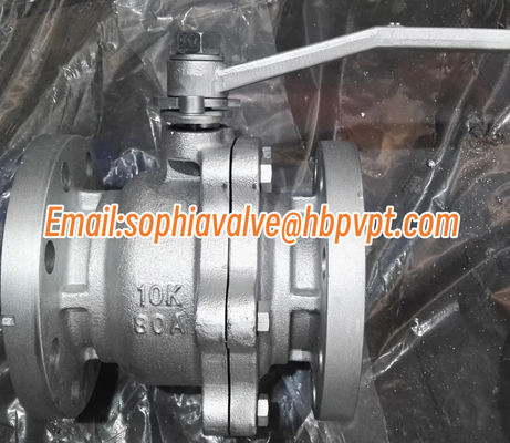 10K 2-PC cast iron flanged ball valve