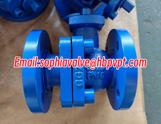 DIN cast iron flanged 2-pc ball valve made in China