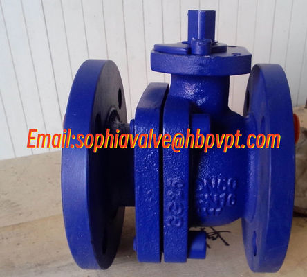 2-PC cast iron flanged ball valve with DIN standard