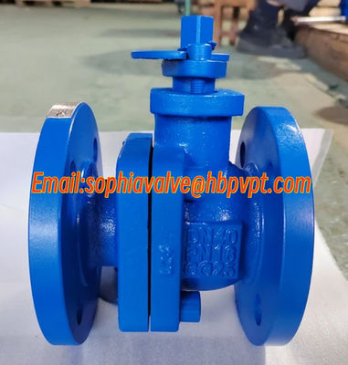 DIN3357 DN40 PN16 GG25 cast iron flanged ball valve