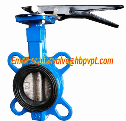 DIN resilient seal cast iron PN10/16 butterfly valve