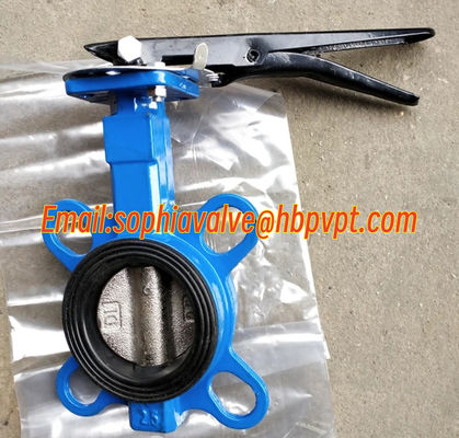 DIN resilient seal cast iron PN10/16 butterfly valve