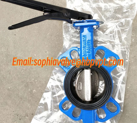 DIN resilient seal cast iron PN10/16 butterfly valve