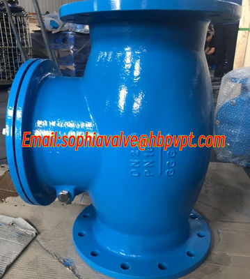 GG25 low pressure cast iron flanged swing check valve blue color