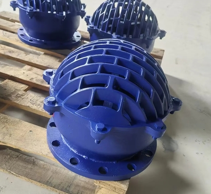 resilient seal ductile iron flanged foot valve blue color from China