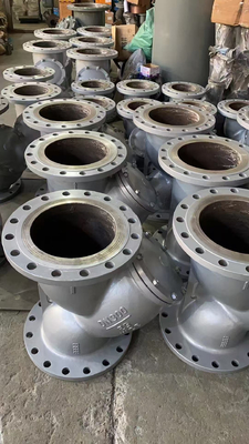 DN250 DN300 PN25 cast steel WCB Y-type flange strainer made in China