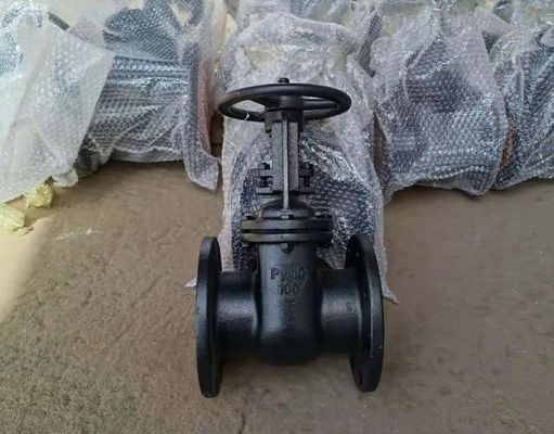 Z44T Gost Py10 cast iron metal seal gate valve with black color