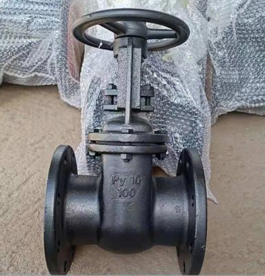 Z44T Gost Py10 cast iron metal seal gate valve with black color