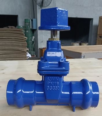 ductile iron GGG50 DN50 PN16 socket gate valve with blue color