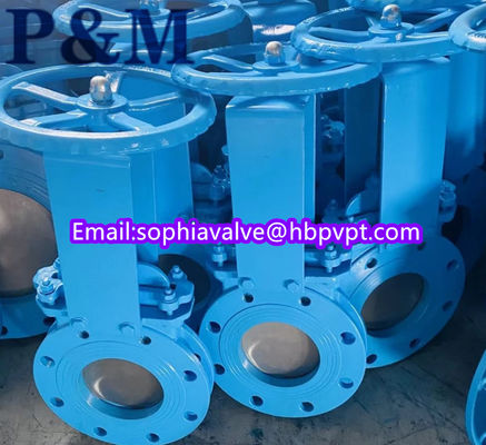 JIS10K rising stem cast steel knife gate valve