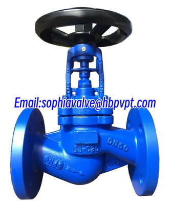 DN50 DN100 DN200 GS-C25 PN16 PN40 bellows globe valve with blue color