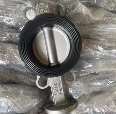 CF8/CF8M Stainless steel ANSI wafer butterfly valve with resilient seal